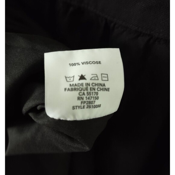 Frank + Oak Black Dress Womens Medium Long Sleeve Pockets Viscose - Picture 5 of 6